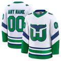 Pouc Custom C.Hurricanes White Throwback Premium Stitched Jerseys