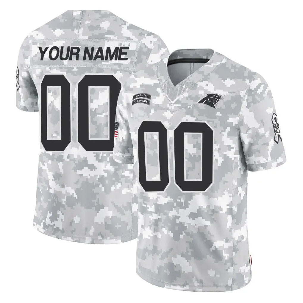 Pouc Custom C.Panthers Arctic Camo Salute to Service Limited Game Any Name & Numbers Stitched Jerseys
