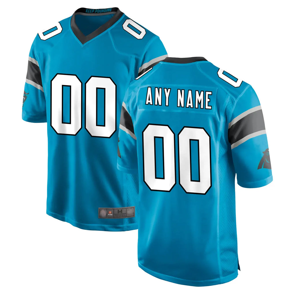 Pouc Custom C.Panthers Blue Game Any Name & Numbers Stitched Jerseys