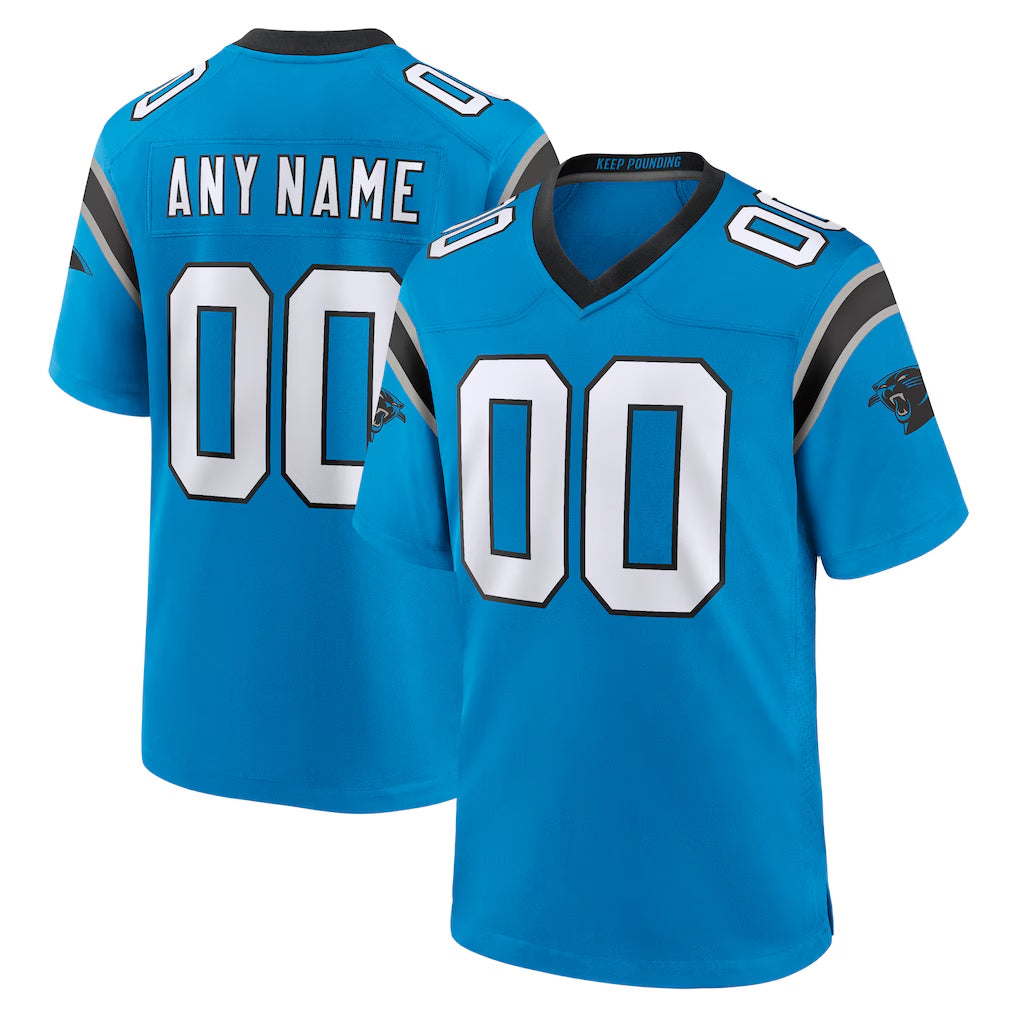 Pouc Custom C.Panthers Blue Home Game Any Name & Numbers Stitched Jerseys