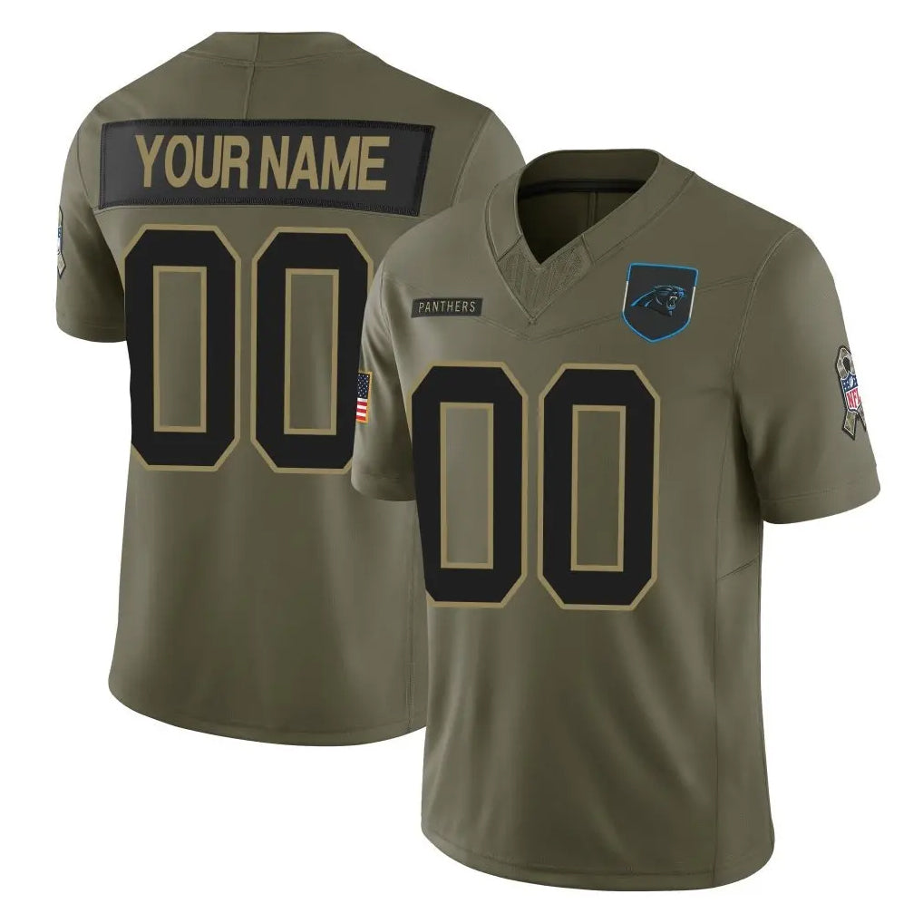 Pouc Custom C.Panthers Olive 2025 Salute to Service Limited Home Game Any Name & Numbers Stitched Jerseys