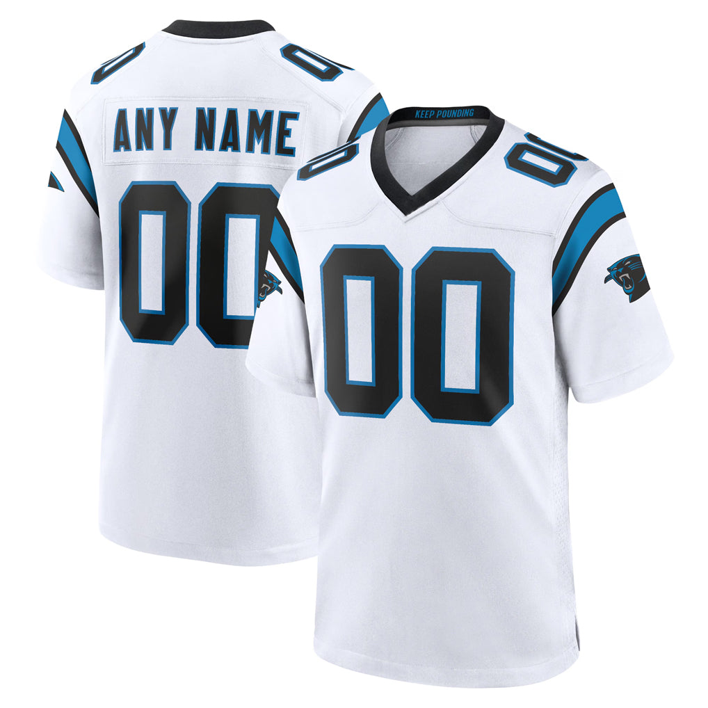 Pouc Custom C.Panthers White Home Game Any Name & Numbers Stitched Jerseys