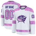 Pouc Custom CB.Jackets White 2024 Hockey Fights Cancer Practice Jersey