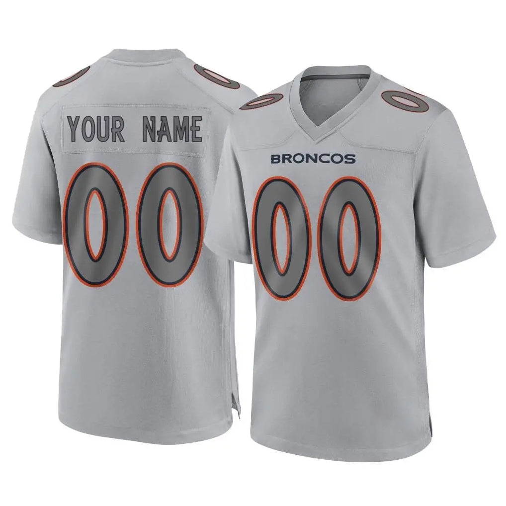 Pouc Custom D.Broncos Gray Atmosphere Fashion Limited Game Any Name & Numbers Stitched Jerseys