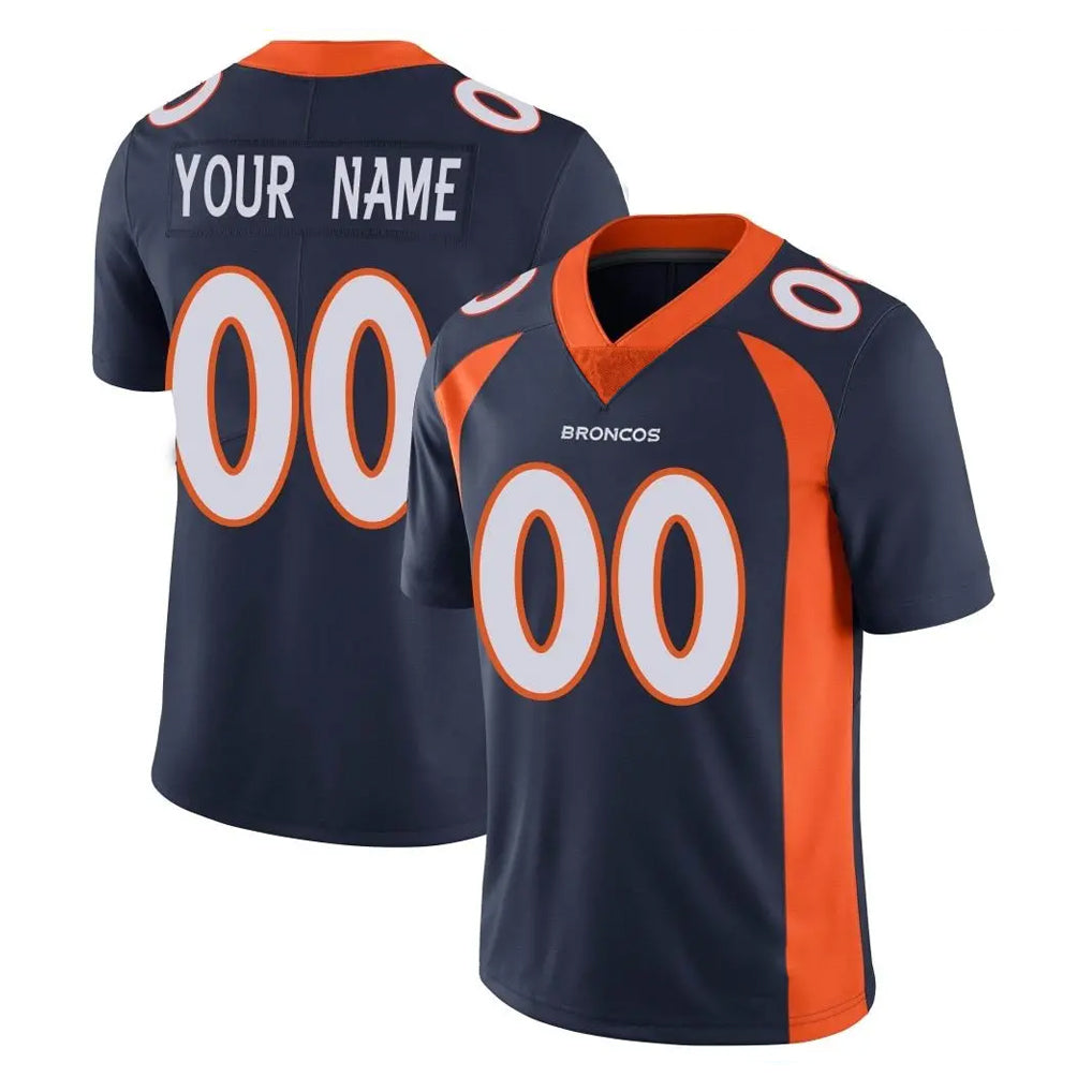Pouc Custom D.Broncos Navy Vapor Untouchable Limited Game Any Name & Numbers Stitched Jerseys