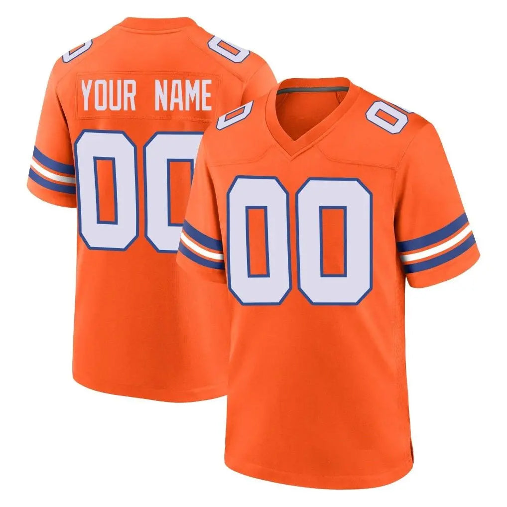 Pouc Custom D.Broncos Orange Alternate Collection Throwback Game Any Name & Numbers Stitched Jerseys