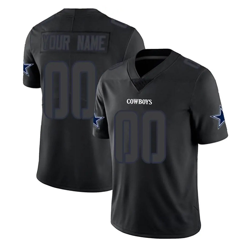 Pouc Custom D.Cowboys Black Impact Limited Home Game Any Name & Numbers Stitched Jerseys