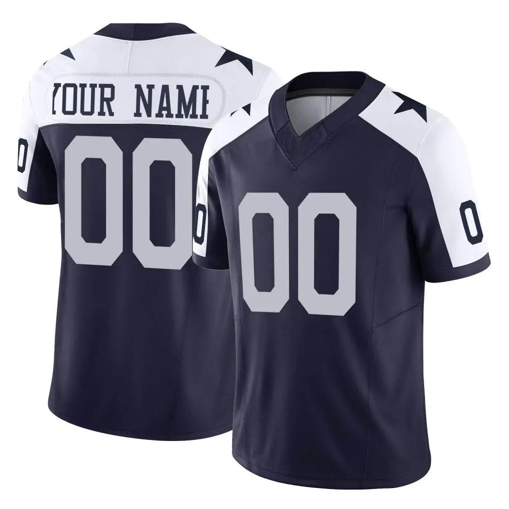 Pouc Custom D.Cowboys Navy-White Limited Alternate Vapor F.U.S.E. Home Game Any Name & Numbers Stitched Jerseys
