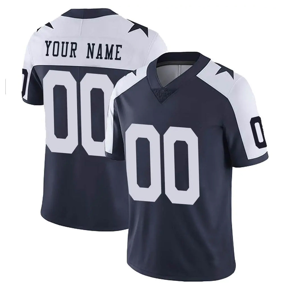 Pouc Custom D.Cowboys Navy-White Limited Alternate Vapor Untouchable Home Game Any Name & Numbers Stitched Jerseys