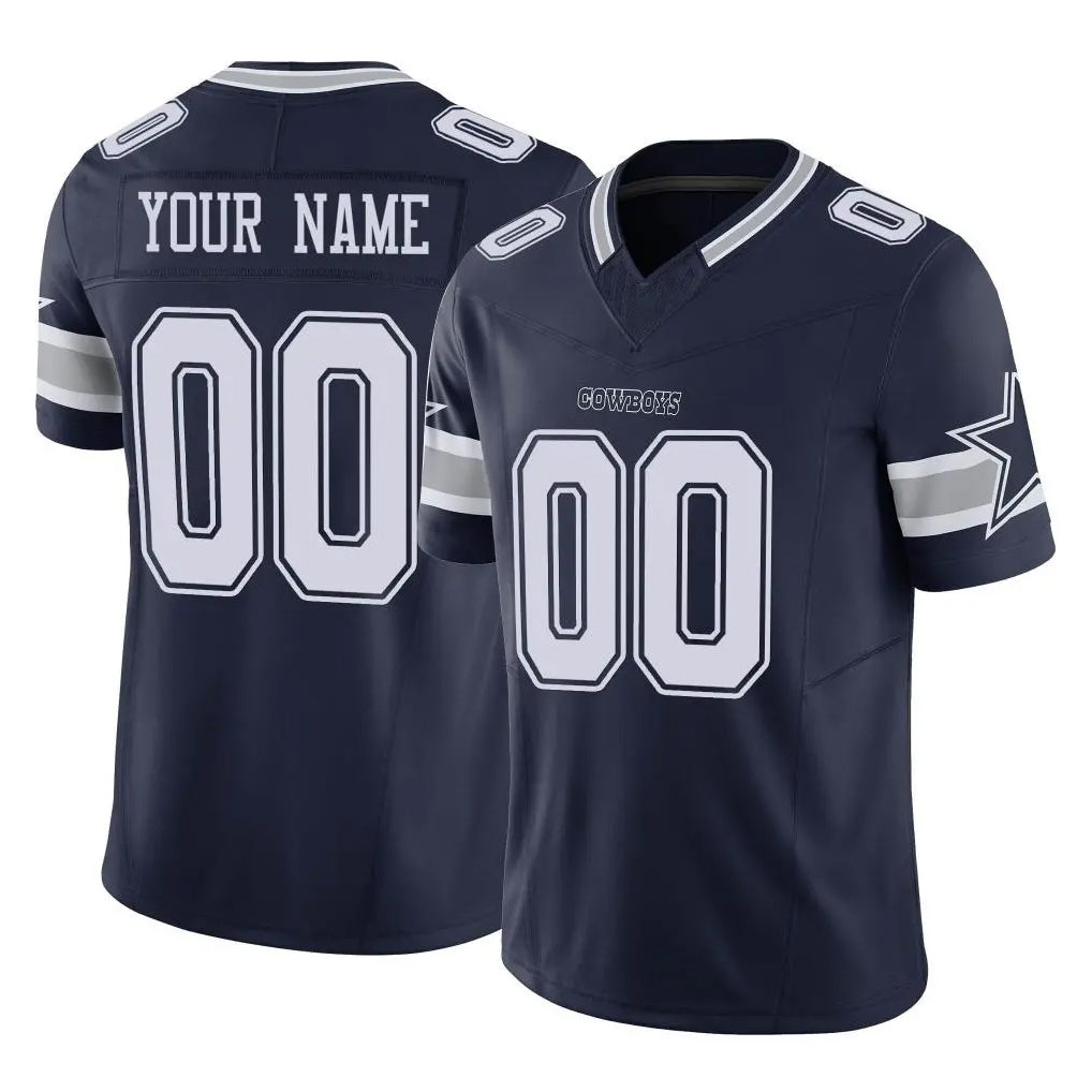 Pouc Custom D.Cowboys Navy Limited Vapor F.U.S.E. Home Game Any Name & Numbers Stitched Jerseys