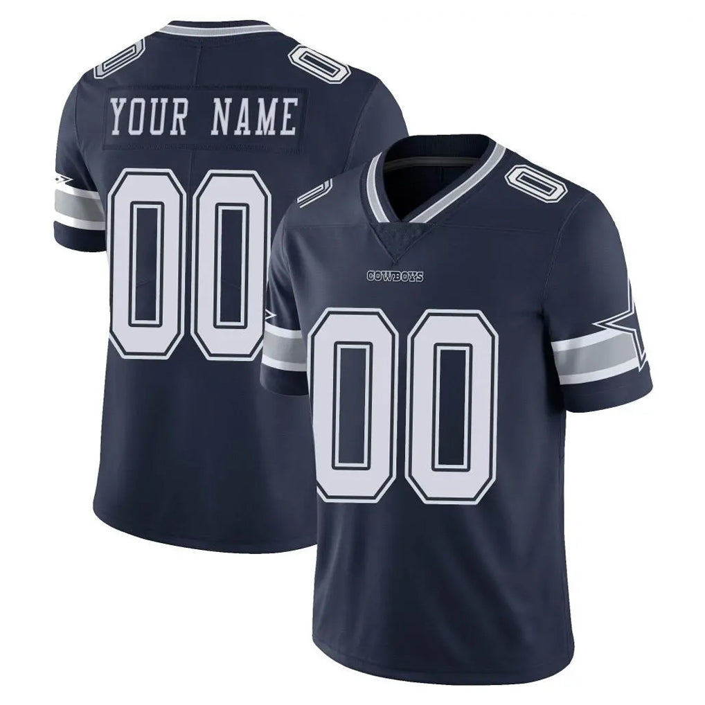 Pouc Custom D.Cowboys Navy Vapor Untouchable Limited Home Game Any Name & Numbers Stitched Jerseys