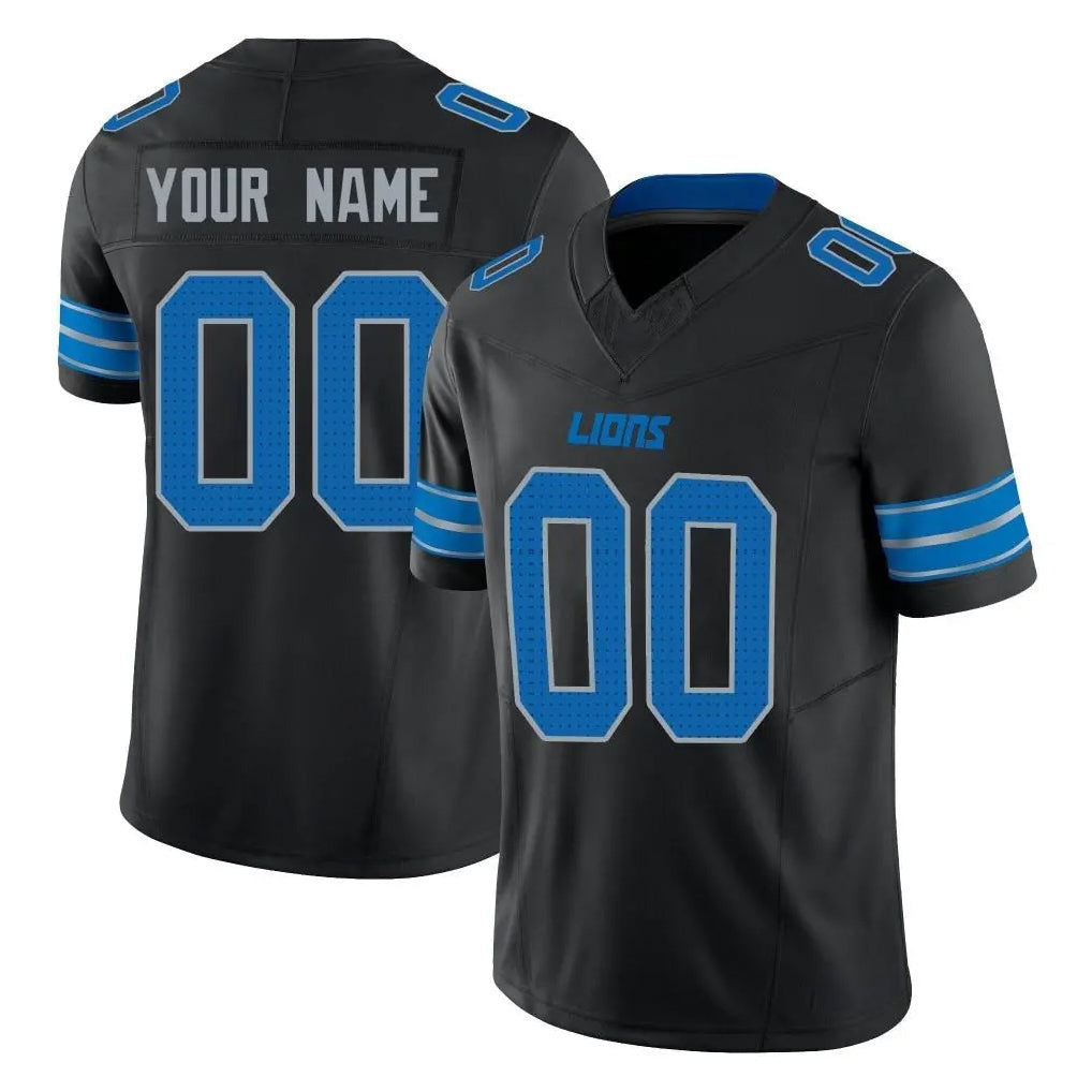 Pouc Custom D.Lions Black Alternate Vapor F.U.S.E. Limited Home Game Any Name & Numbers Stitched Jerseys
