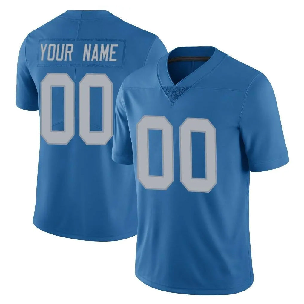 Pouc Custom D.Lions Blue Limited Throwback Vapor Untouchable Any Name & Numbers Stitched Jerseys