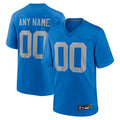 Pouc Custom D.Lions Blue Limted Game Alternate Stitched Jerseys