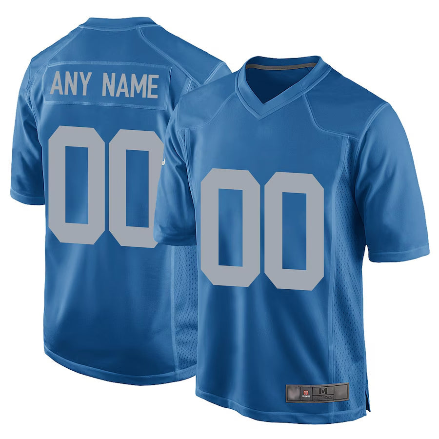 Pouc Custom D.Lions Blue Replica Game Alternate Stitched Jerseys