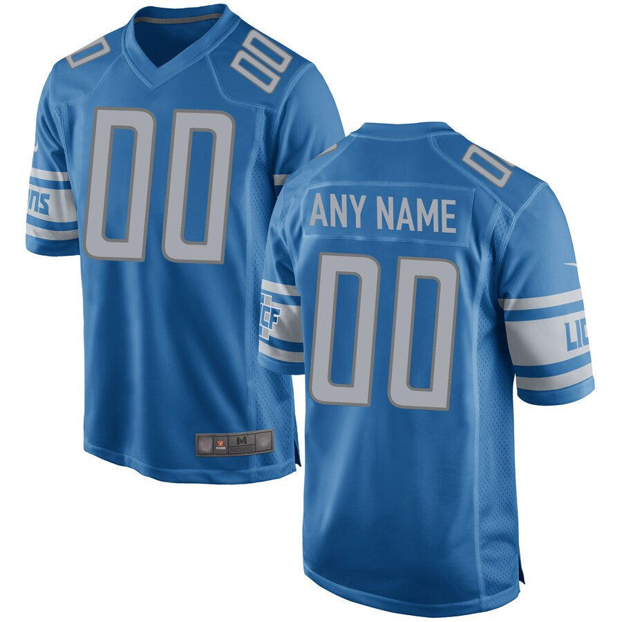 Pouc Custom D.Lions Blue Replica Game Stitched Jerseys