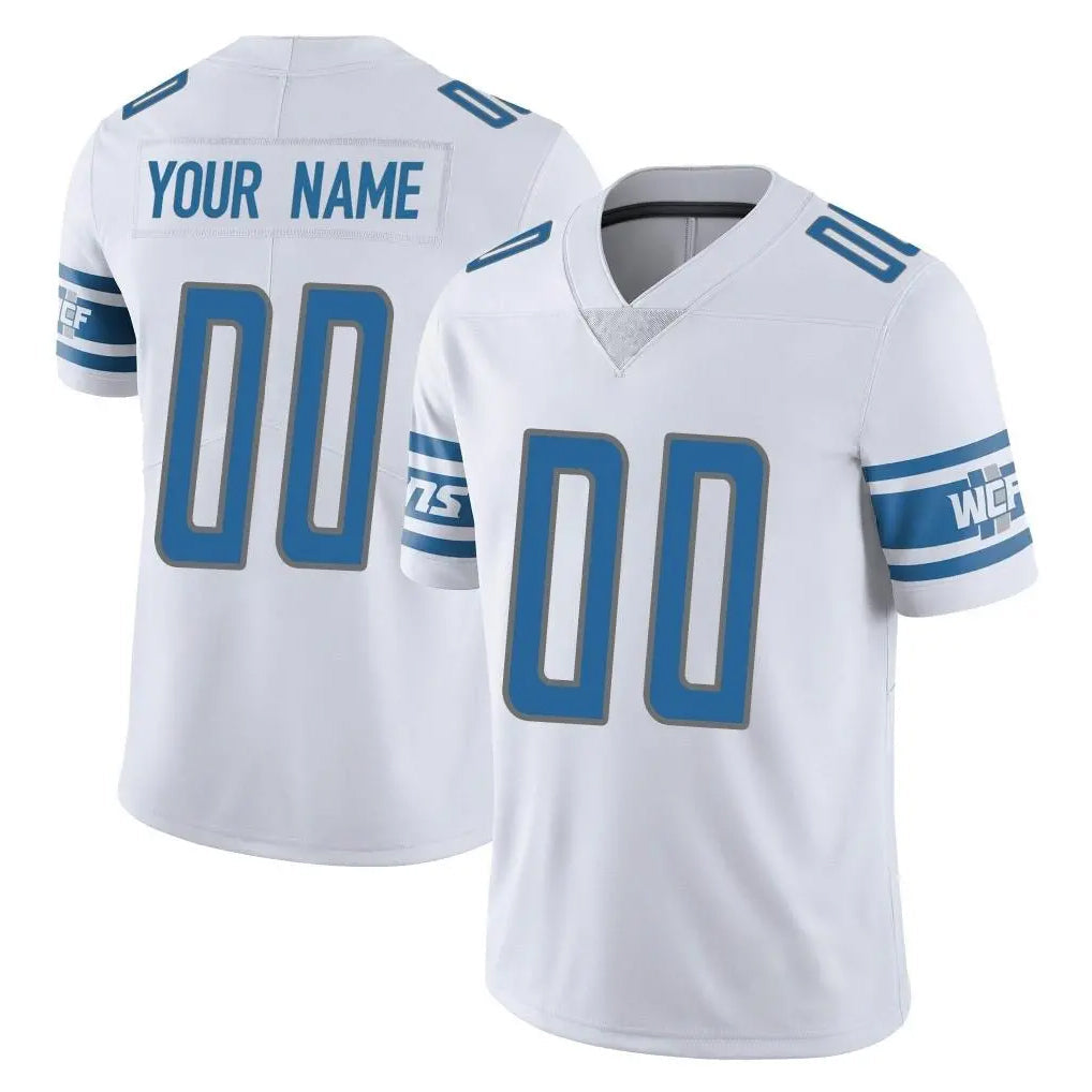 Pouc Custom D.Lions White Limited Vapor Untouchable Home Game Any Name & Numbers Stitched Jerseys