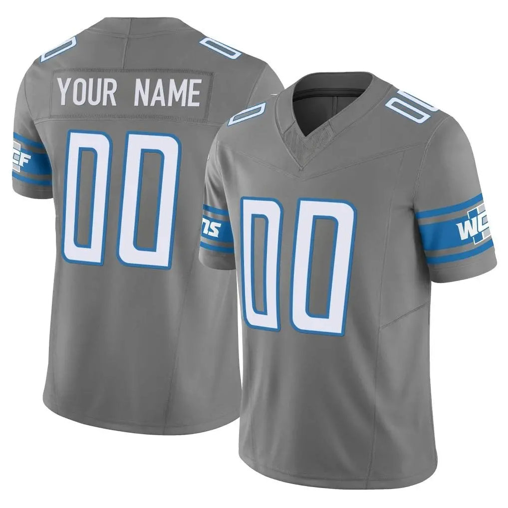 Pouc Custom D.Lions #Gray Vapor F.U.S.E. Limited Home Game Any Name & Numbers Stitched Jerseys