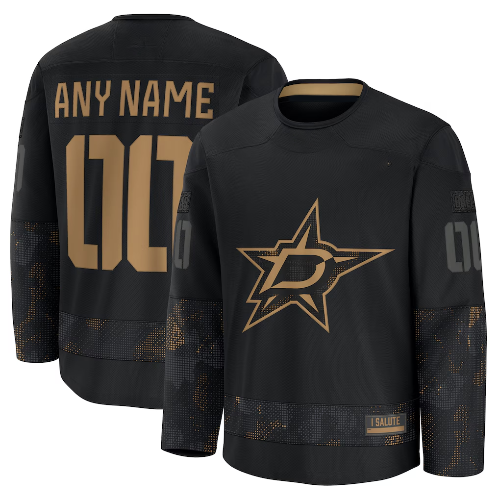 Pouc Custom D.Stars Black 2024 Military Appreciation Practice Jerseys