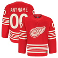 Pouc Custom D.Red wings Red Anniversary Authentic Pro Jerseys