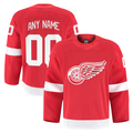 Pouc Custom D.Red wings Red Home Authentic Pro Jerseys