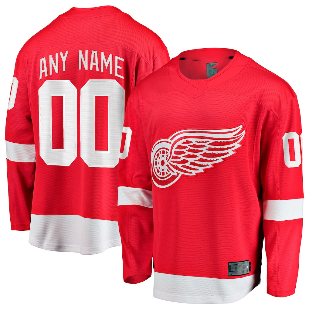 Pouc Custom D.Red wings Red Home Breakaway Jerseys