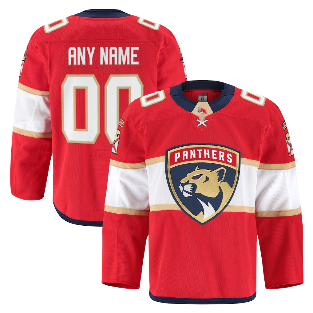 Pouc Custom F.Panthers Red Home Authentic Pro Jerseys