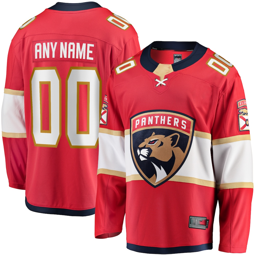 Pouc Custom F.Panthers Red Home Breakaway Jerseys