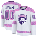 Pouc Custom F.Panthers White 2024 Hockey Fights Cancer Practice Jerseys