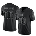 Pouc Custom GB.Packers Black REFLECTIVE Limited Stitched Jerseys
