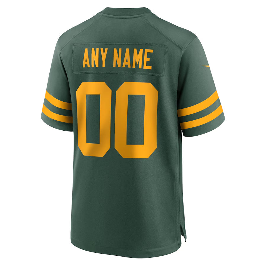 Pouc Custom GB. Packers Green Alternate Game Stitched Jerseys