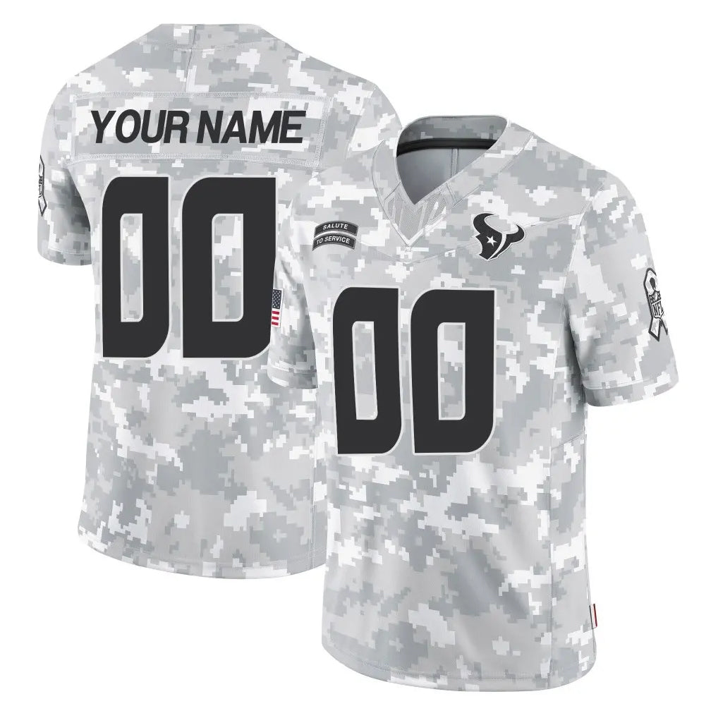 Pouc Custom H.Texans Arctic Camo Salute To Service Limited Game Any Name & Numbers Stitched Jerseys