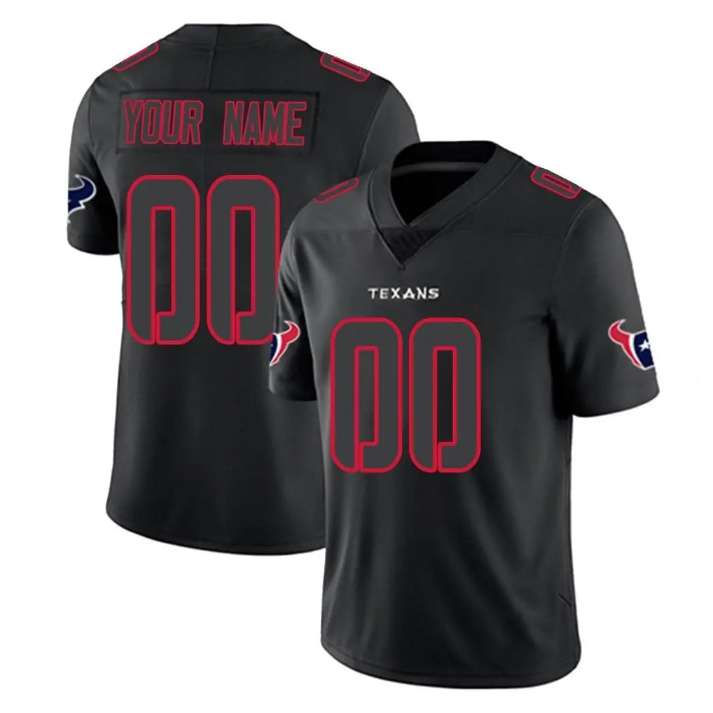 Pouc Custom H.Texans Black Impact Limited Game Any Name & Numbers Stitched Jerseys