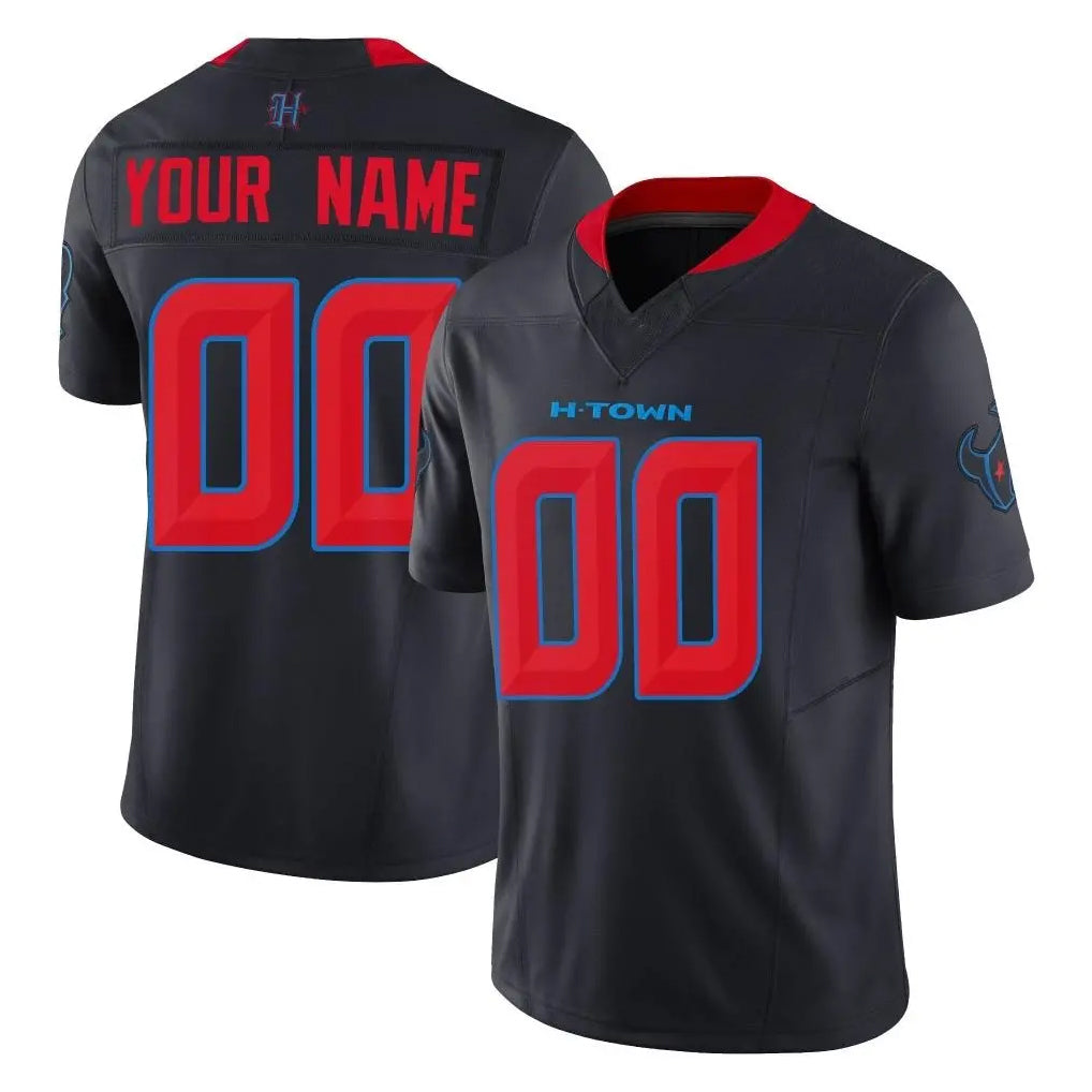 Pouc Custom H.Texans Navy Limited 2nd Alternate Vapor F.U.S.E. Home Game Any Name & Numbers Stitched Jerseys