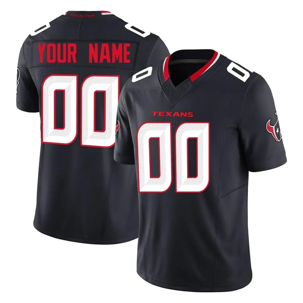 Pouc Custom H.Texans Navy Limited Alternate Vapor F.U.S.E. Home Game Any Name & Numbers Stitched Jerseys