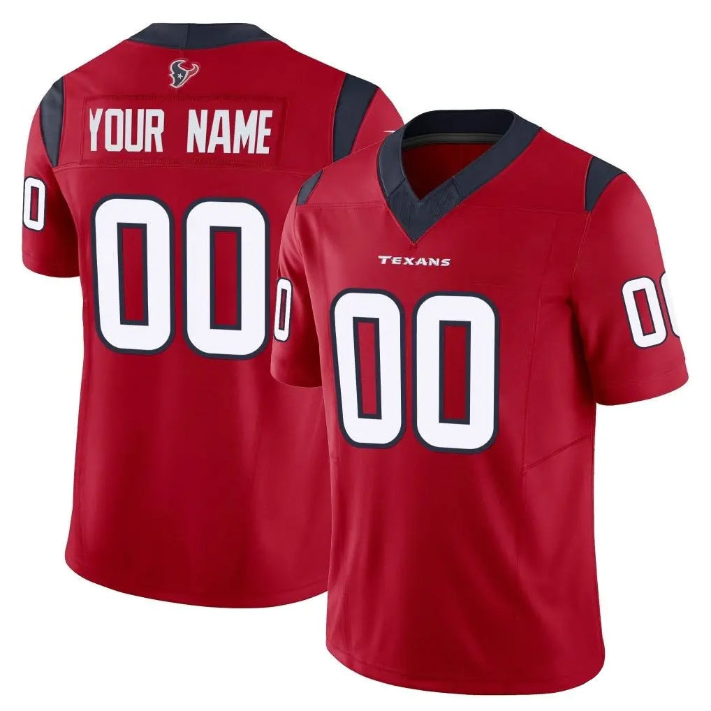 Pouc Custom H.Texans Red Limited Vapor F.U.S.E. Home Game Any Name & Numbers Stitched Jerseys