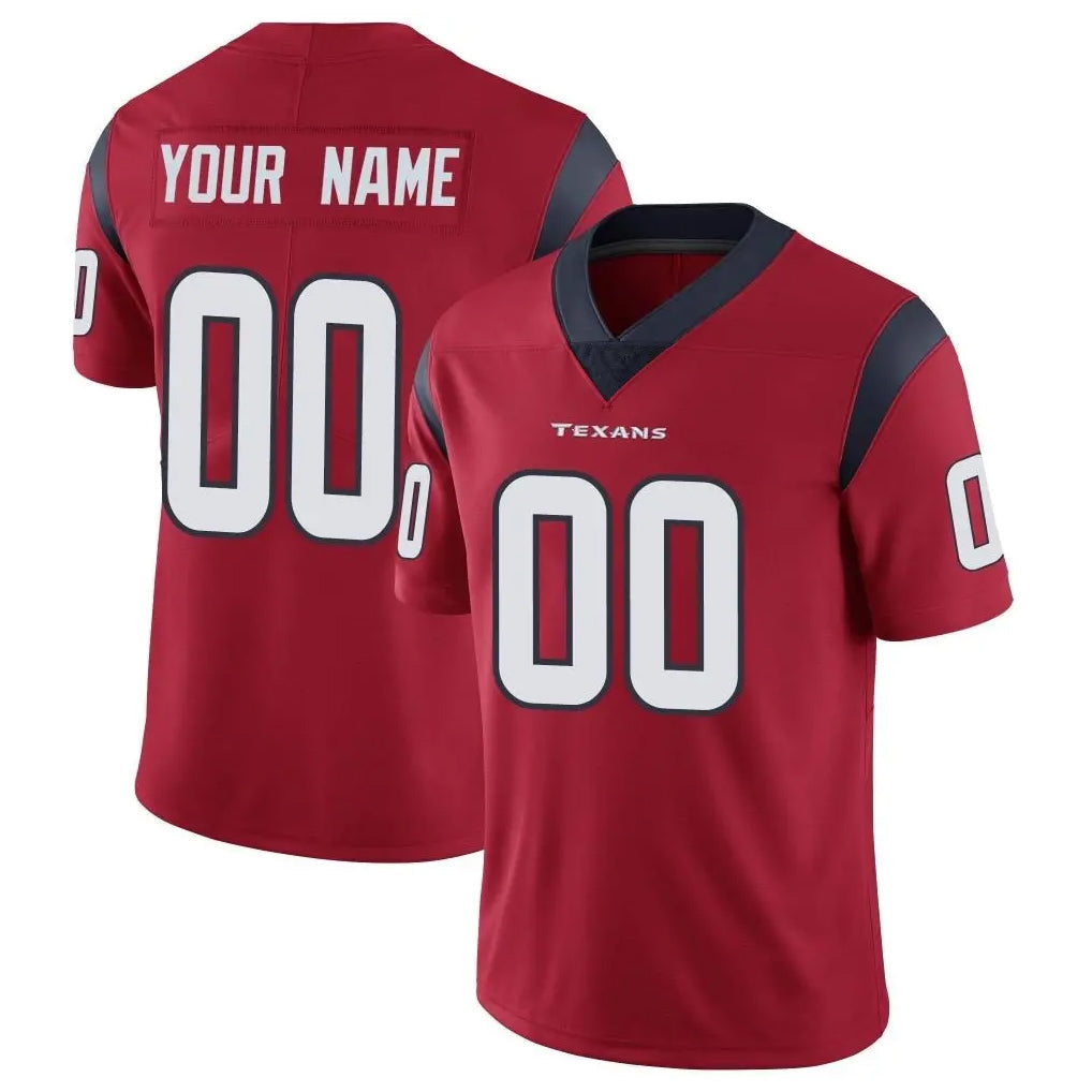 Pouc Custom H.Texans Red Limited Vapor Untouchable Home Game Any Name & Numbers Stitched Jerseys