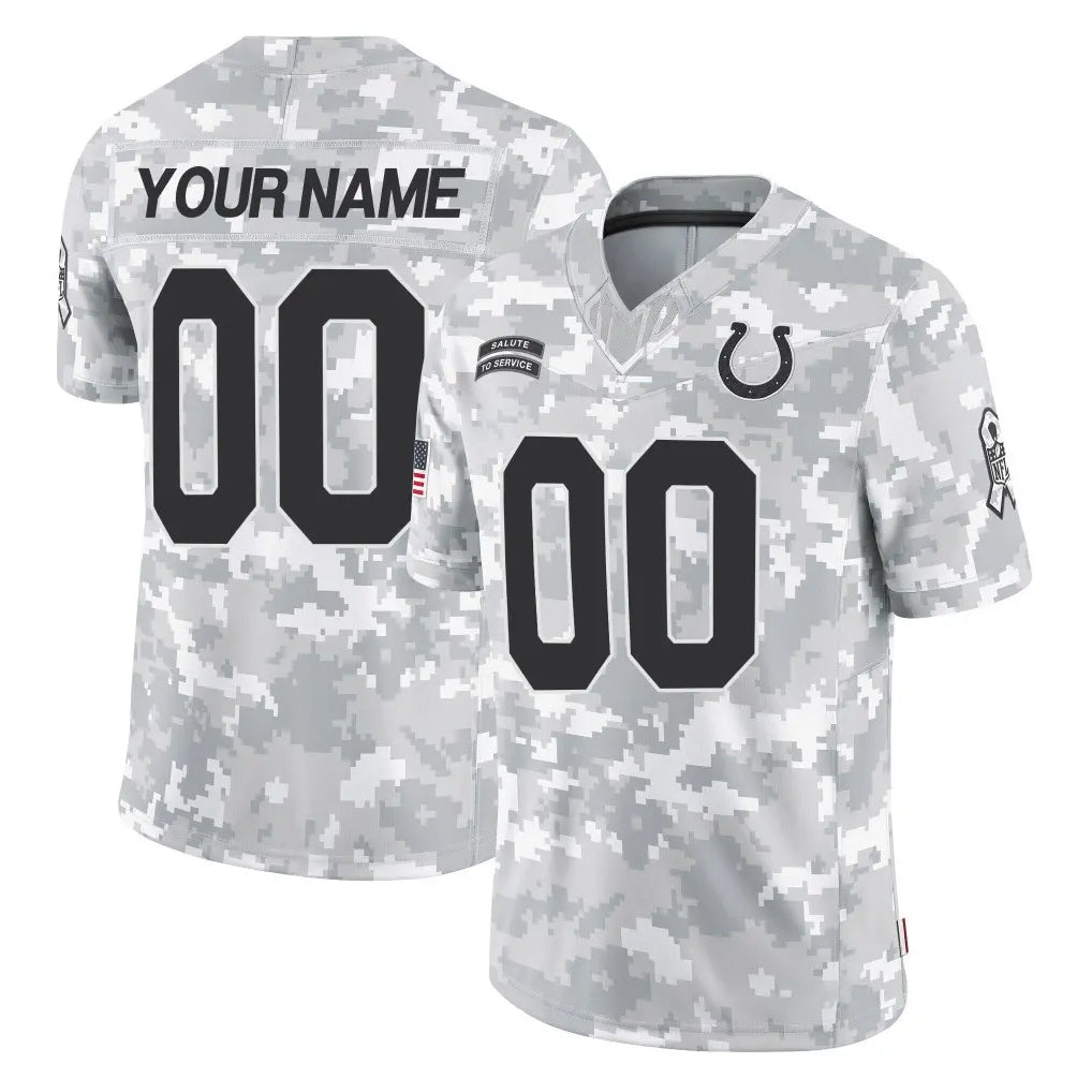 Pouc Custom IN.Colts Arctic Camo Salute To Service Limited Game Any Name & Numbers Stitched Jerseys