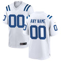 Pouc Custom IN.Colts White Replica Home Game Stitched Jerseys