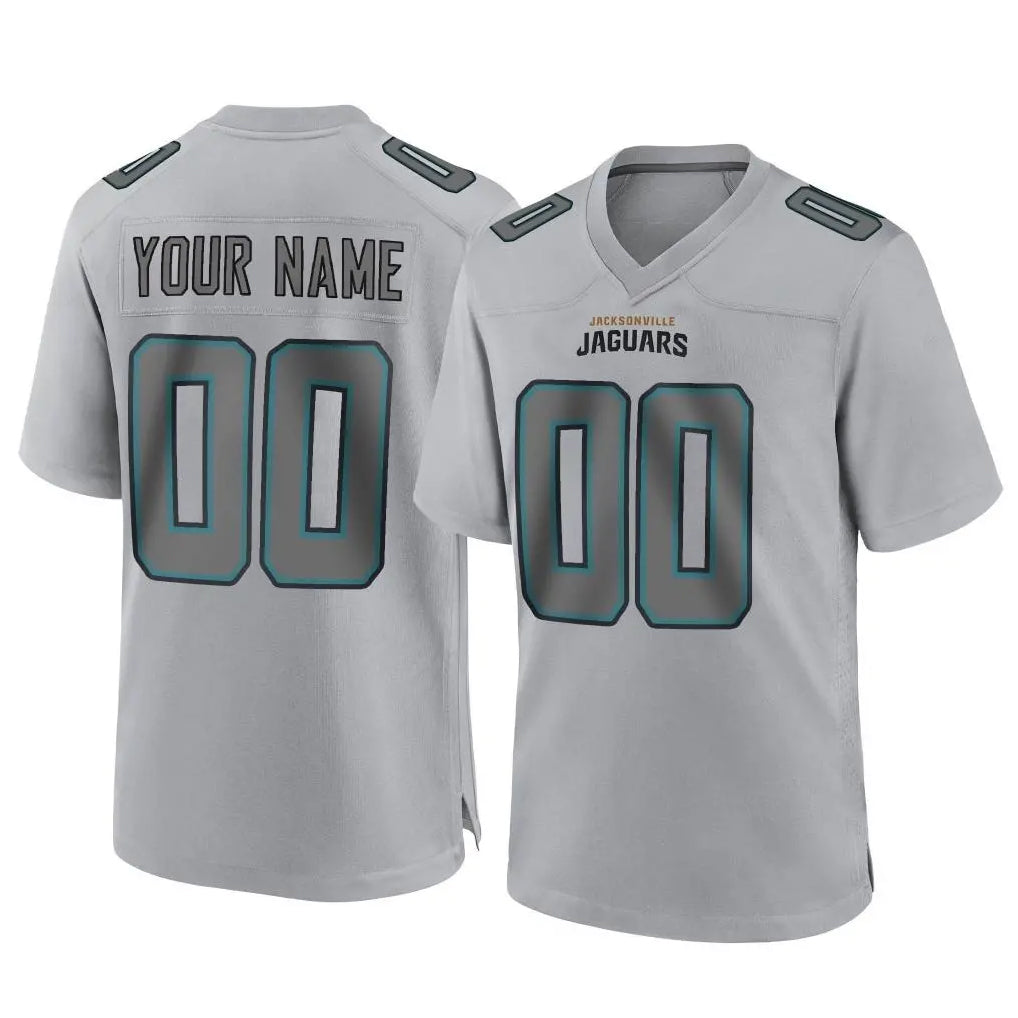 Pouc Custom J.Jaguars Gray Atmosphere Fashion Home Game Any Name & Numbers Stitched Jerseys