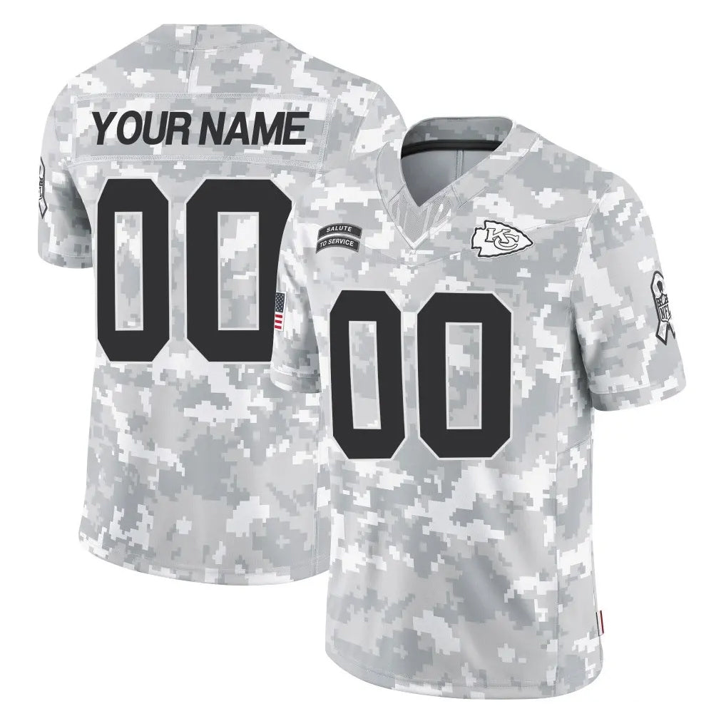Pouc Custom KC.Chiefs Arctic Camo Salute To Service Limited Game Any Name & Numbers Stitched Jerseys