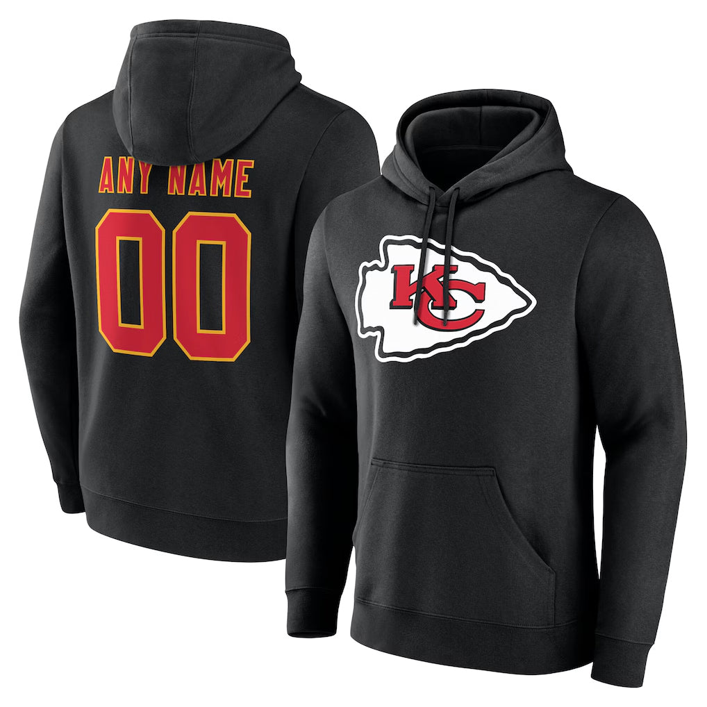 Pouc Custom KC.Chiefs Gray LoGo Pullover Hoodies Limited Any Name & Numbers Stitched Jerseys
