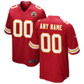 Pouc Custom KC.Chiefs Red Replica Game Stitched Jerseys