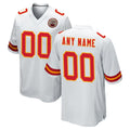 Pouc Custom KC.Chiefs White Home Game Any Name & Numbers Stitched Jerseys