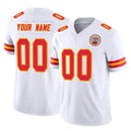 Pouc Custom KC.Chiefs White Limited Vapor F.U.S.E. Home Game Any Name & Numbers Stitched Jerseys