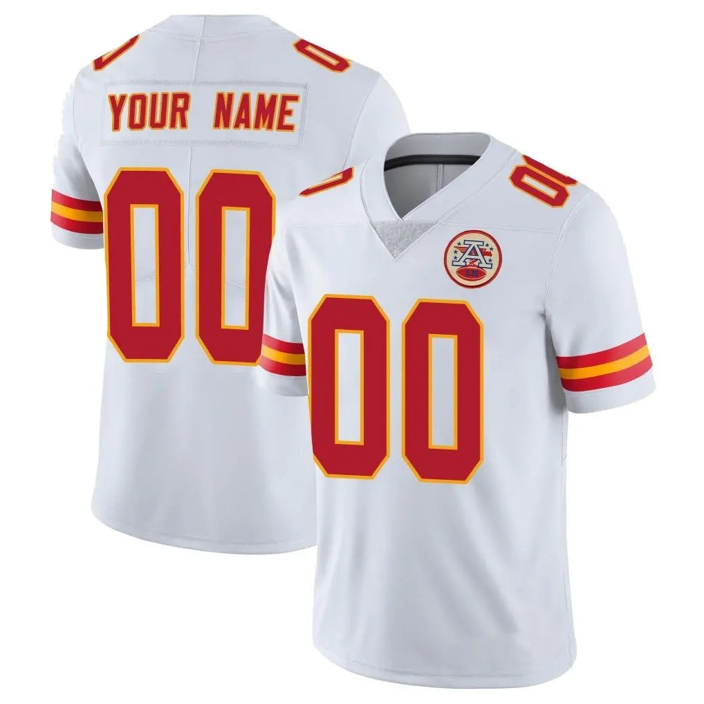 Pouc Custom KC.Chiefs White Limited Vapor Untouchable Home Game Any Name & Numbers Stitched Jerseys