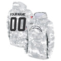 Pouc Custom LA.Chargers Arctic Camo Salute to Service Hoodies Limited Game Any Name & Numbers Stitched Jerseys