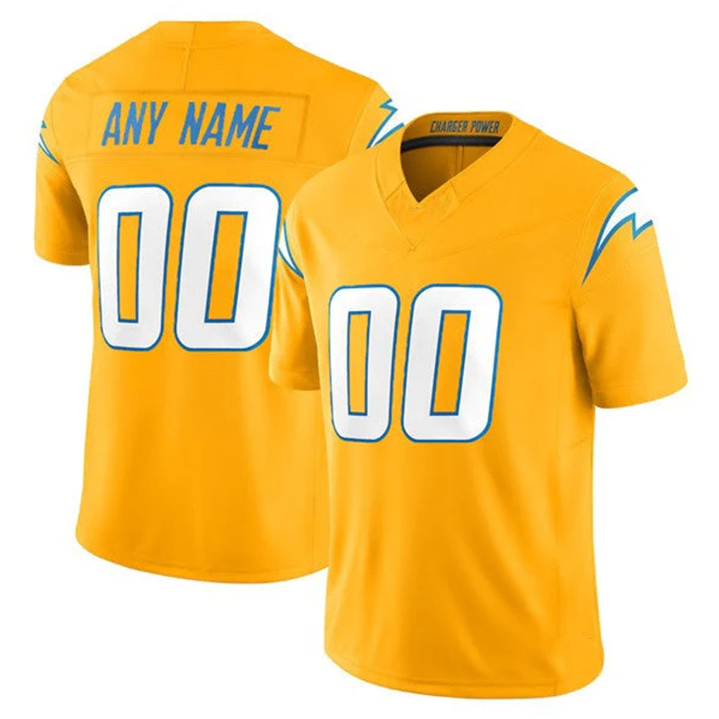Pouc Custom LA.Chargers Gold Limited Vapor F.U.S.E. Home Game Any Name & Numbers Stitched Jerseys