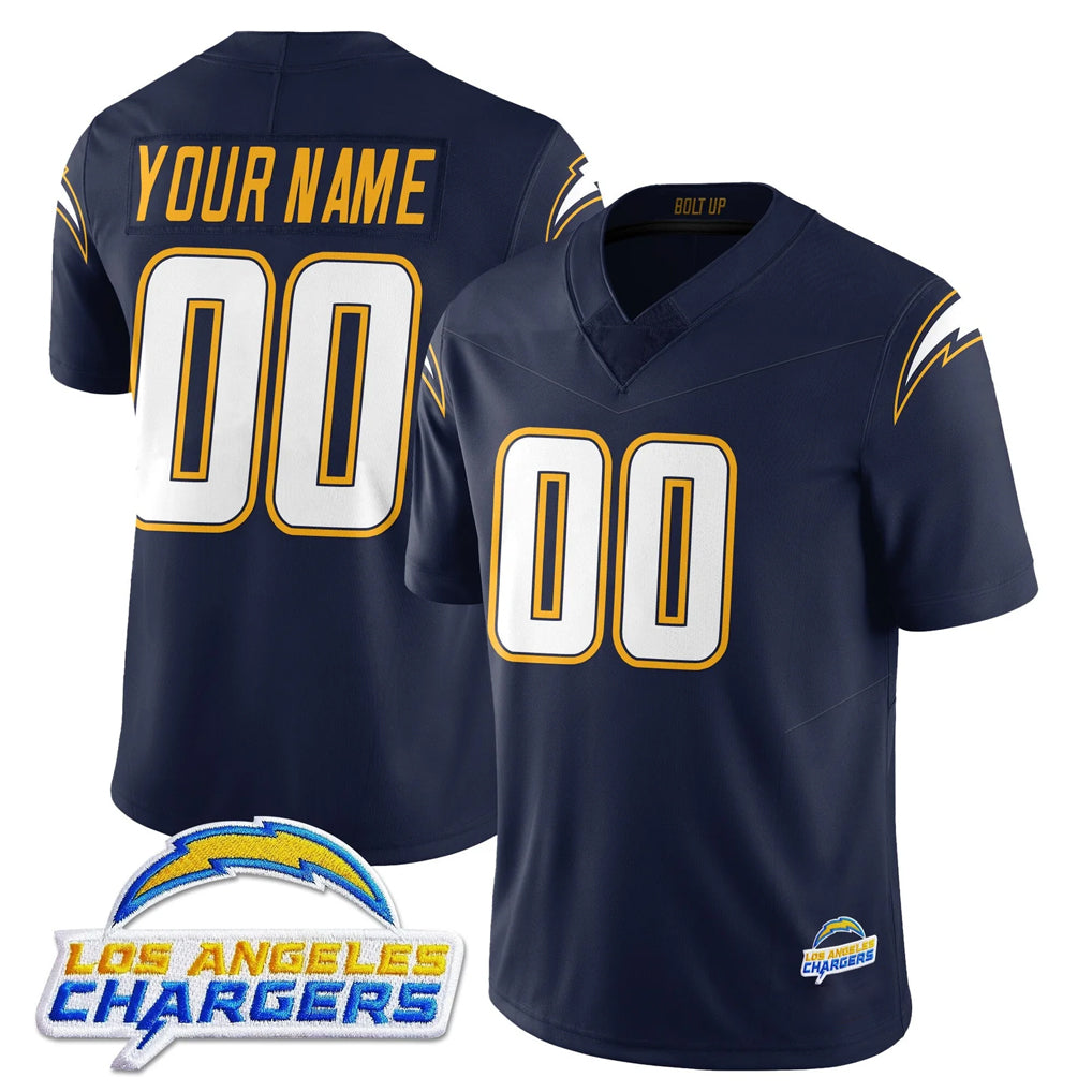 Pouc Custom LA.Chargers Navy Elite Limited Home Game Any Name & Numbers Stitched Jerseys