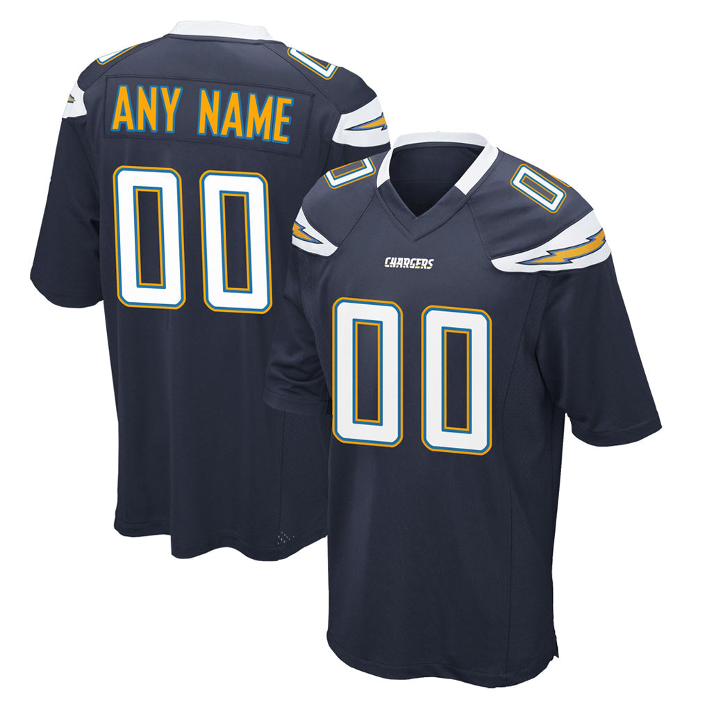 Pouc Custom LA.Chargers Navy Game Stitched Jerseys